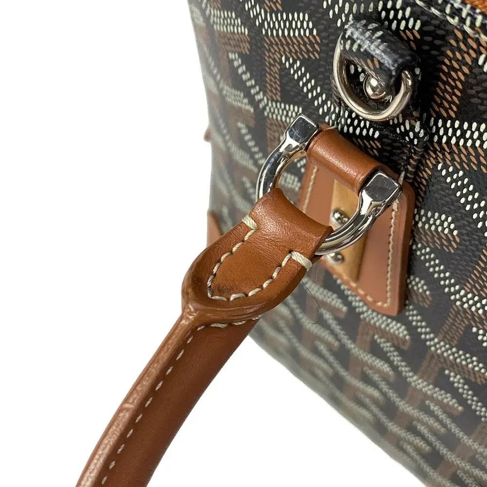 Goyard Vendome mini Handbag Black Brown White Coated Canvas Leather